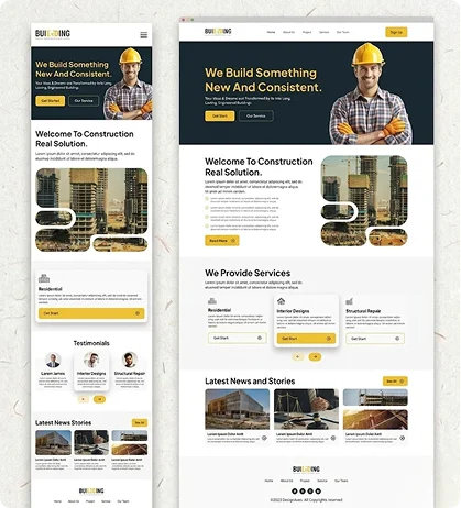construction web design portfolio