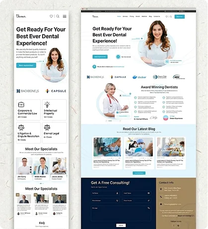 wordpress custom design for dentist portfolio