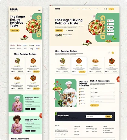 custom wordpress website for resturant