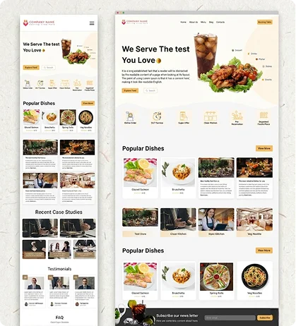 wordpress resturant web desing