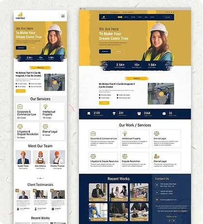 wordpress web design for construction