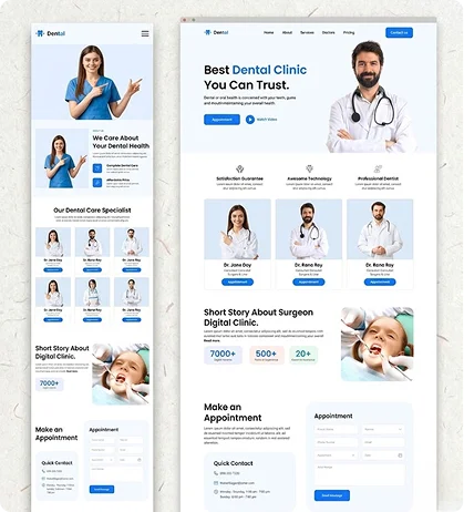 Wordpress Web Design for dentist portfolio
