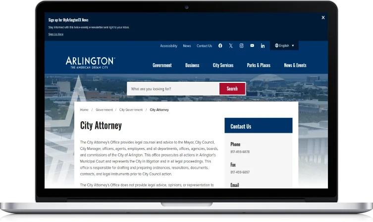 web design for the arlington