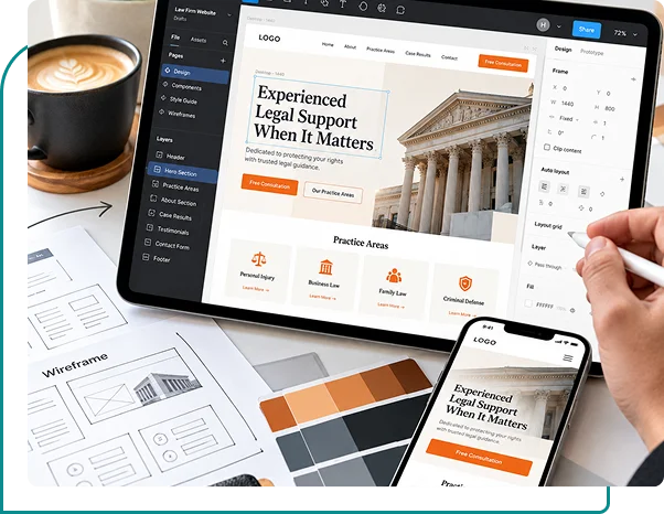 UI UX Design Creative website UI design displayed on a laptop screen